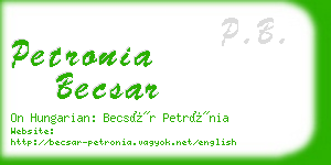 petronia becsar business card